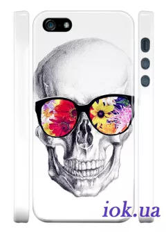 Чехол с черепом в очках для iPhone 5/5S