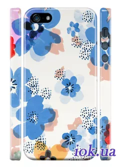 Чехол с рисованными цветами для iPhone 5/5S