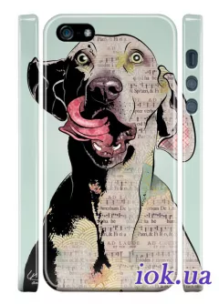 Чехол с веселой собакой для iPhone 5/5S