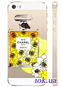 Прозрачный силиконовый чехол на iPhone 5/5S - Chanel