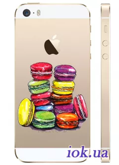 Прозрачный силиконовый чехол на iPhone 5/5S - Донатс