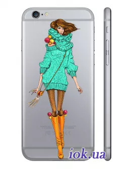 Прозрачный силиконовый чехол для iPhone 6/6S Plus  - Модница