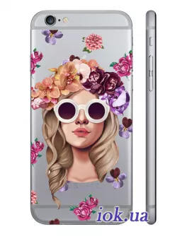 Чехол для iPhone 6/6S Plus - Девушка в цветах