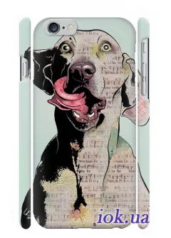 Чехол с собакой и нотами для iPhone 6/6S