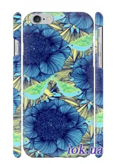 Чехол с синими цветами для iPhone 6/6S