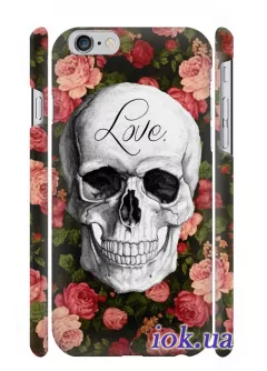 Чехол с розами и черепом для iPhone 6/6S