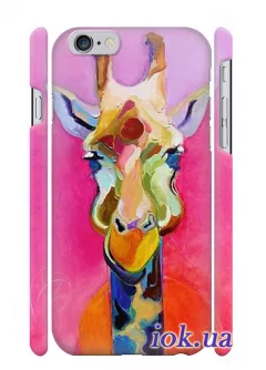 Розовый чехол для iPhone 6/6S Plus с жирафом