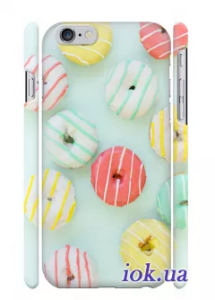 Голубой чехол с пончиками для iPhone 6/6S