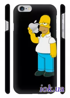 Чехол на iPhone 6 Plus - Гомер Симсон кусает яблоко