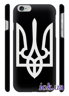 iPhone 6 Plus накладка - Черно-белый герб Украины