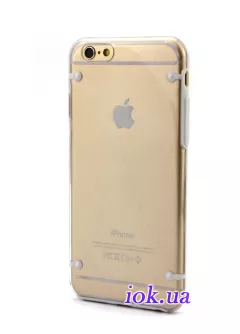 Силиконовый чехол для iPhone 6, прозрачный, белый