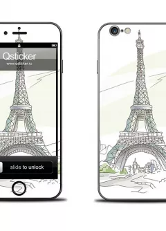 Наклейка на iPhone 6 - Эйфелева башня