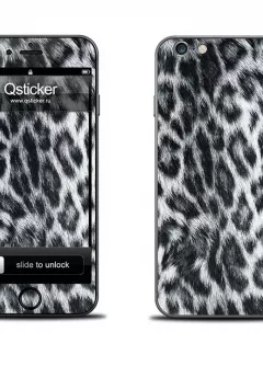 Наклейка на iPhone 6 - Белый леопард