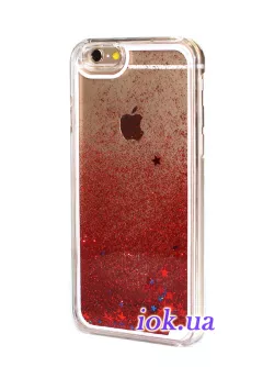 Женский чехол с блестками для iPhone 6/6S, красный