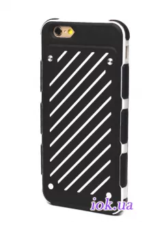 Тонкий противоударный чехол для iPhone 6/6S, черный с белым