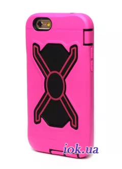 Противоударный чехол Pepko для iPhone 6 Plus / 6S Plus, розовый с черным