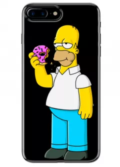 Чехол для iPhone 7 Plus - Гомер и пончик