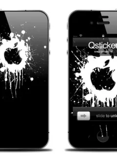 Наклейка на телефон iPhone - Apple Splashes