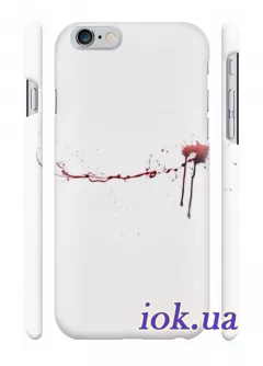 Белый чехол для iPhone 6/6S с кровавым пятном
