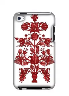 Купить красивый чехол для iPod touch 4 в виде украинской вышиванки - Red flowers
