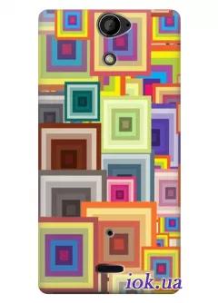 Чехол для Sony Xperia V - Радужные квадратики 
