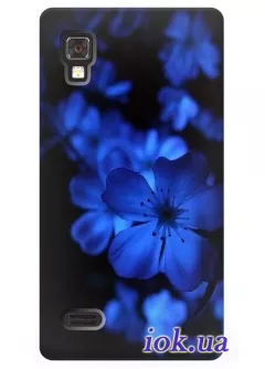 Чехол для LG Optimus L9 - Синие цветочки 