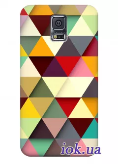 Чехол для Galaxy S5 Plus - Разноцветные треугольники