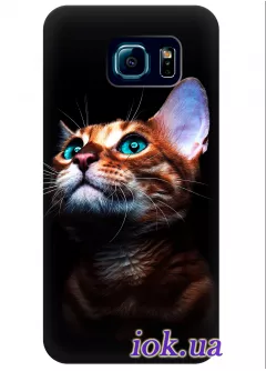 Чехол для Galaxy S6 Edge Plus - Зеленоглазый котёнок