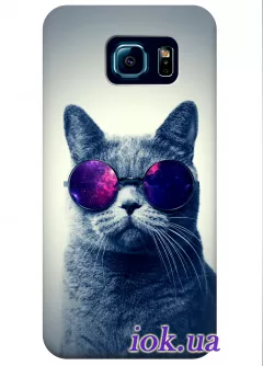 Чехол для Galaxy S6 Edge - Кот в космо очках
