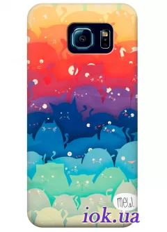 Чехол для Galaxy S6 Edge Plus - Радужные коты