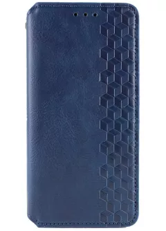 Кожаный чехол-книжка GETMAN Cubic (PU) для Apple iPhone 14 , Синий