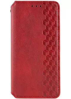 Кожаный чехол-книжка GETMAN Cubic (PU) для Samsung Galaxy A17 5G, Красный
