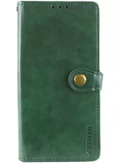 Кожаный чехол-книжка GETMAN Gallant (PU) для Xiaomi Redmi Note 14 Pro 5G / 14 Pro+, Зеленый