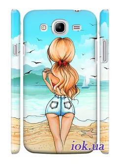 Чехол для Galaxy Mega 5.8 - Девушка на пляже