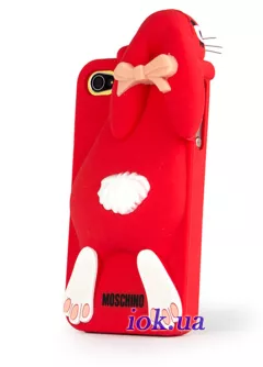 Красный чехол кролик Moschino для смартфона iPhone 4/4S