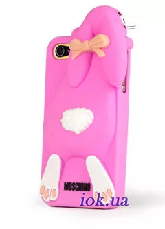 Розовый чехол кролик Moschino для смартфона iPhone 4/4S
