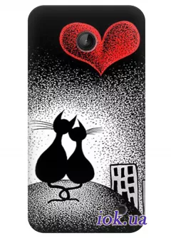 Чехол для Nokia Lumia 630 - Влюбленные котики 