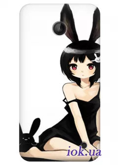 Чехол для Nokia Lumia 630 - Черный кролик 