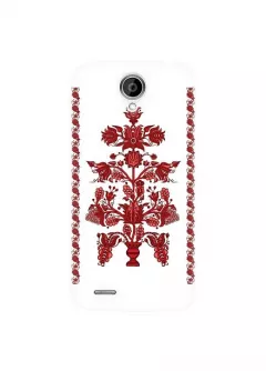 Купить красивый чехол для Lenovo A830 в виде украинской вышиванки - Red flowers