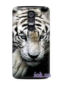 Чехол для LG G2 - Белый тигр