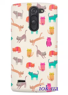 Чехол для LG G3 Stylus Dual - Разноцветные коты