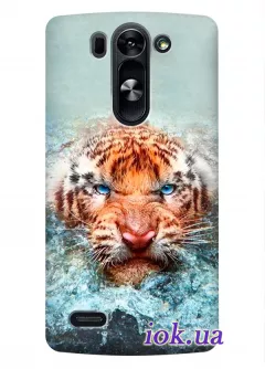 Накладка для LG G3s с рисунком злого тигра