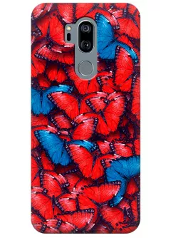 Чехол для LG G7+ - Красные бабочки