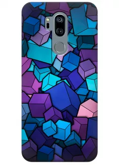 Чехол для LG G7+ - Синие кубы