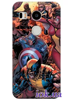 Чехол для LG Nexus 5X - Marvel Герои