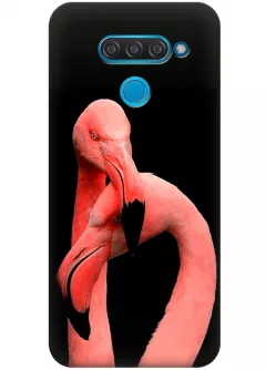 Чехол для LG K50s - Пара фламинго