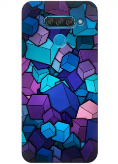 Чехол для LG K50s - Синие кубы