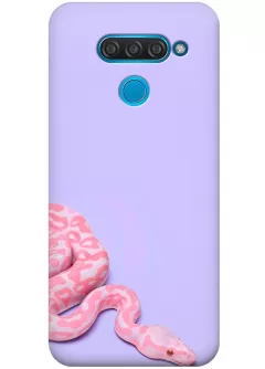 Чехол для LG Q60 - Розовая змея