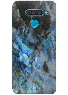 Чехол для LG Q60 - Синий мрамор
