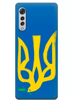 Чехол на LG Velvet с сильным и добрым гербом Украины в виде ласточки
